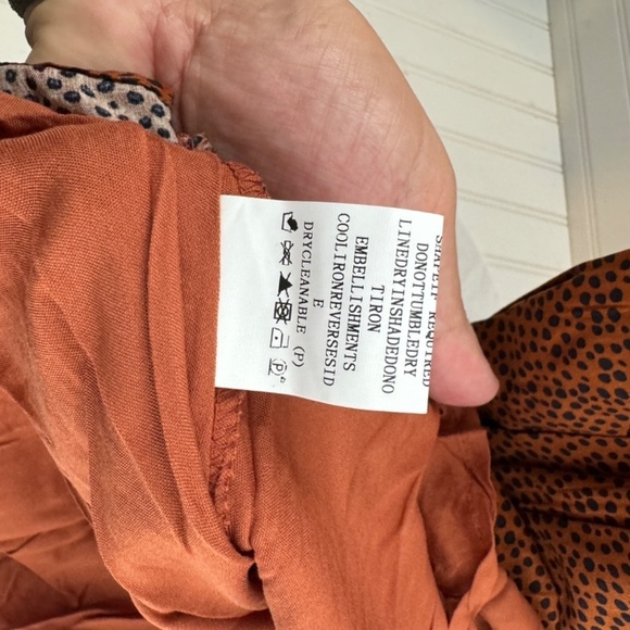 NWT You + All Brown Geo Midi Dress Short Sleeve Ruched Bust US 14 - Picture 9 of 11